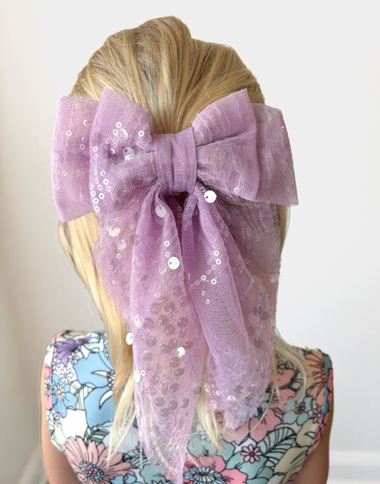 Purple Sequin Bow