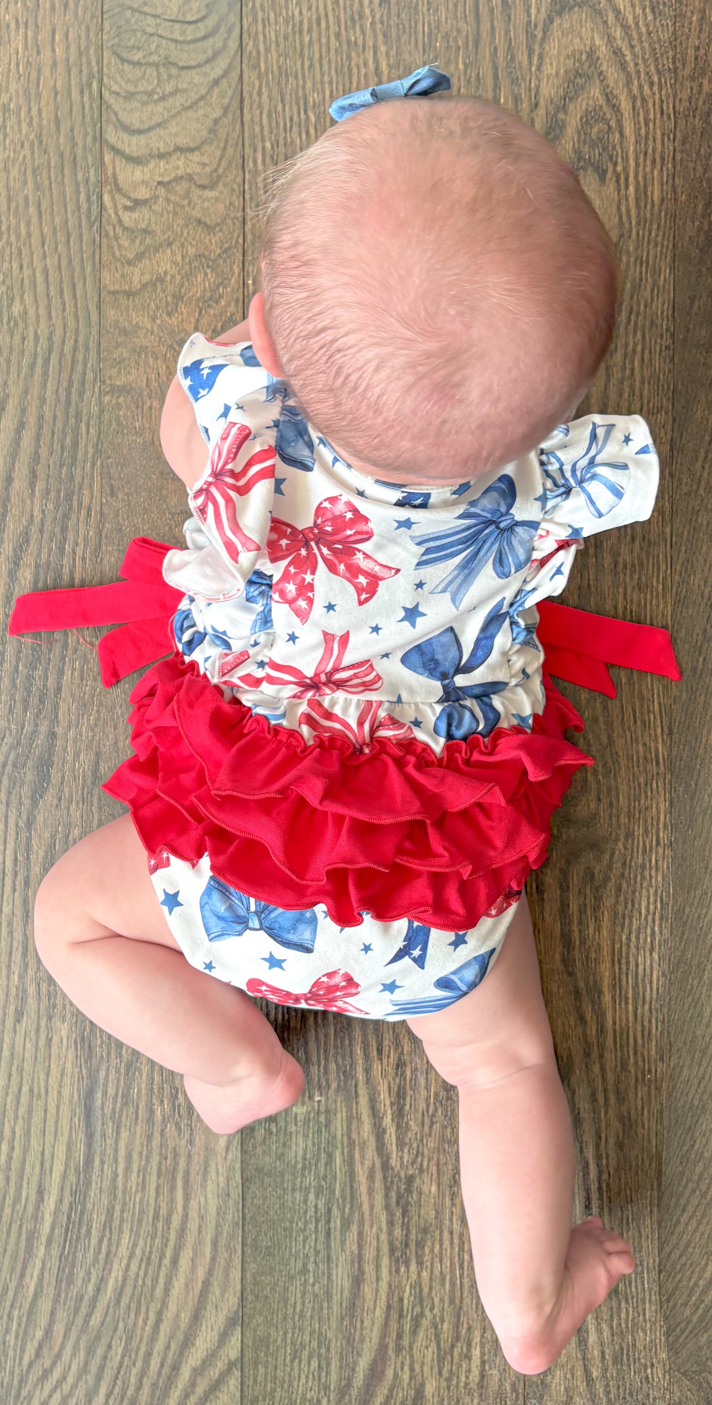 Red, White, & Bow Romper