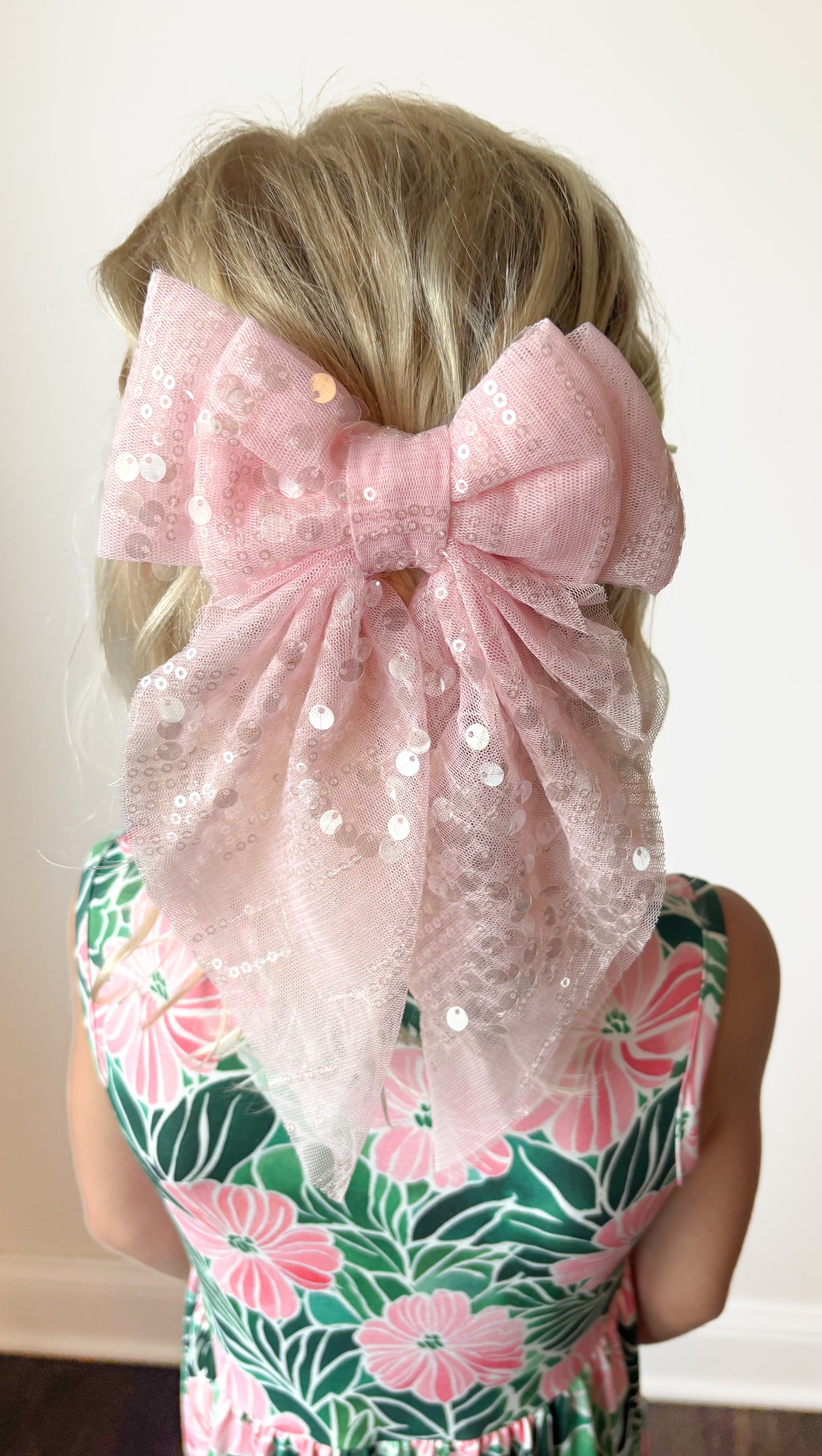 Pink Sequin Bow