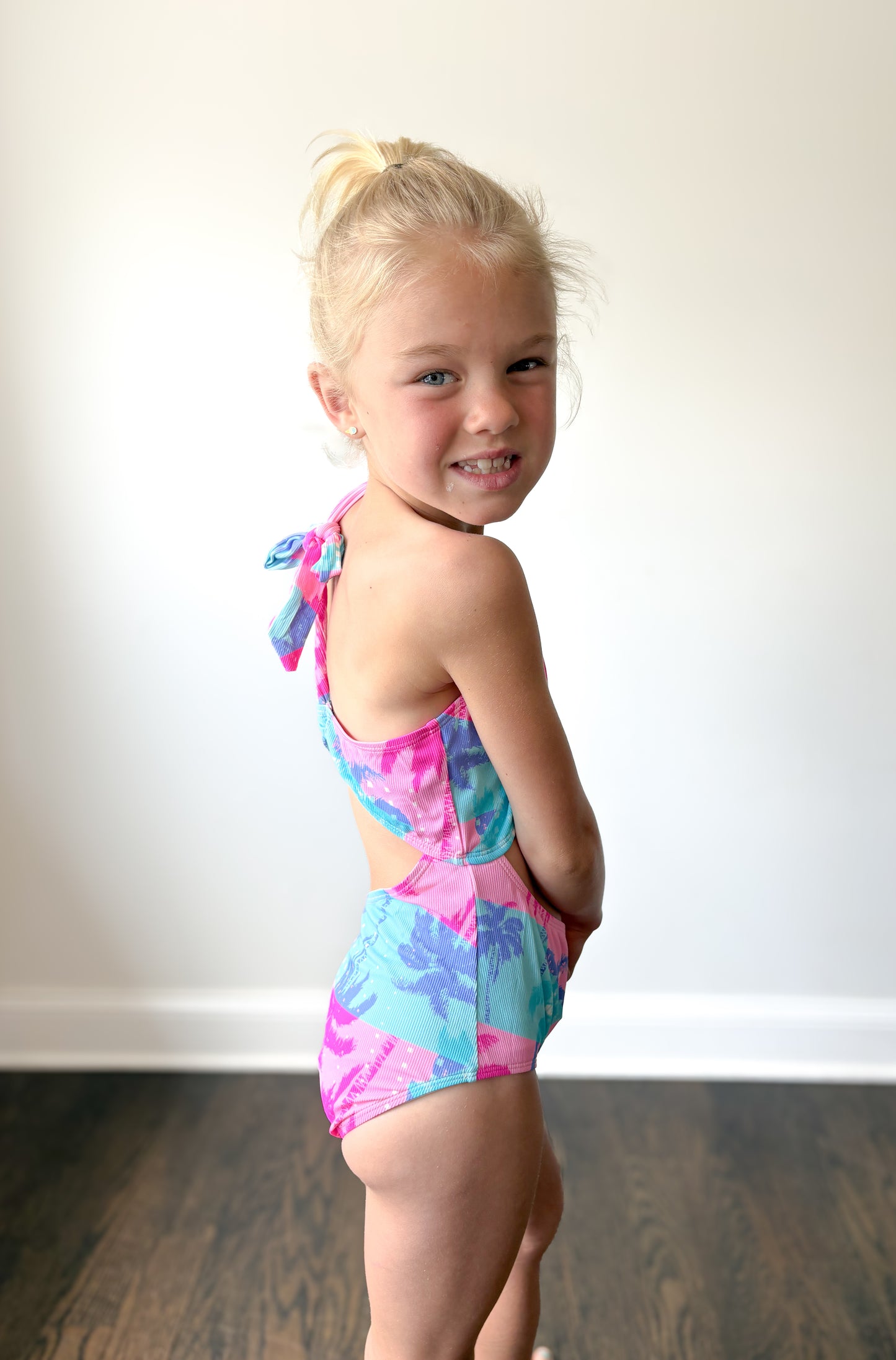 Pink Palms One Piece Swimsuit