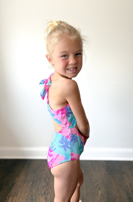 Pink Palms One Piece Swimsuit
