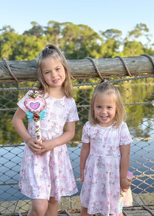 Pink Castle Twirl Dress