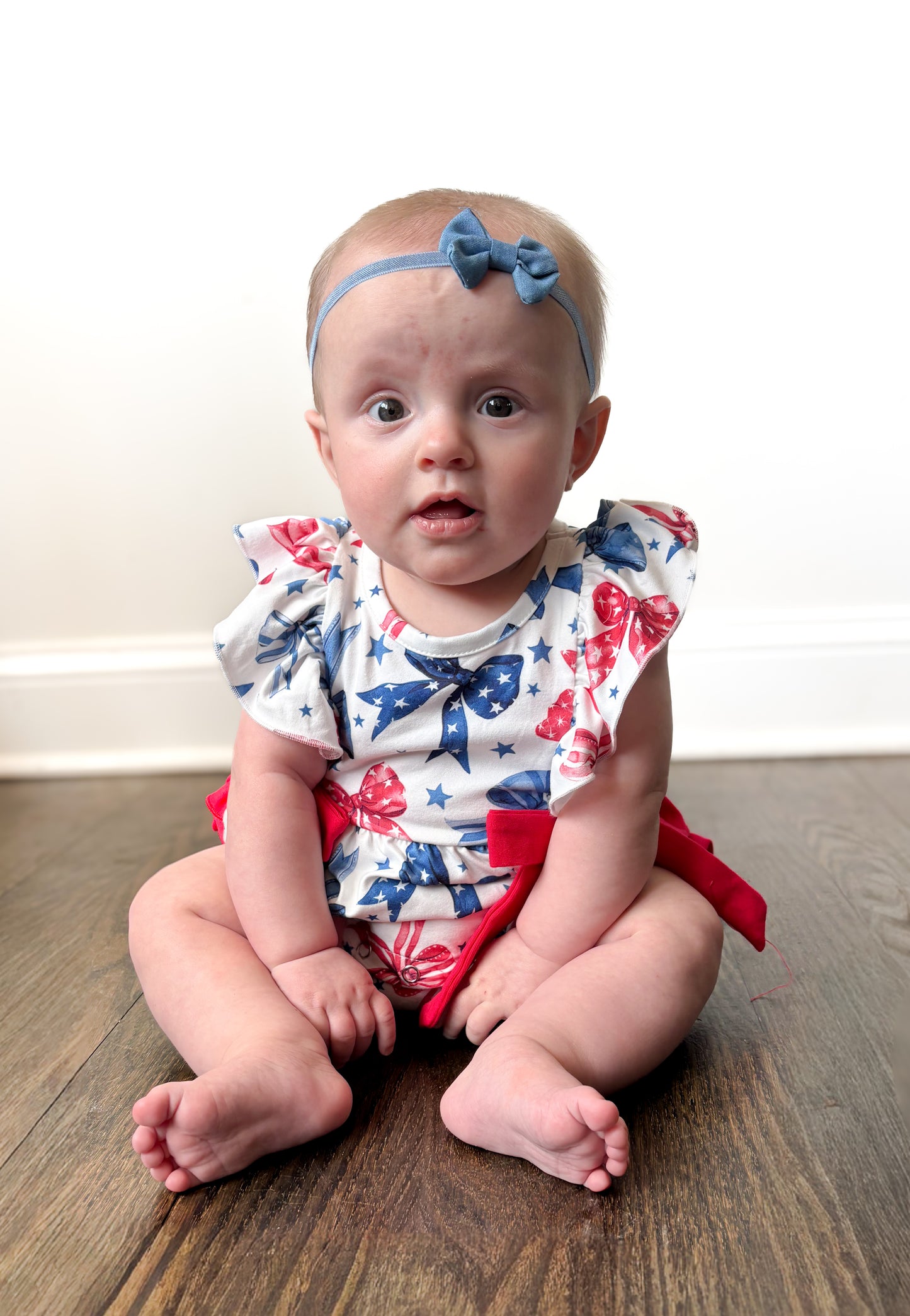 Red, White, & Bow Romper