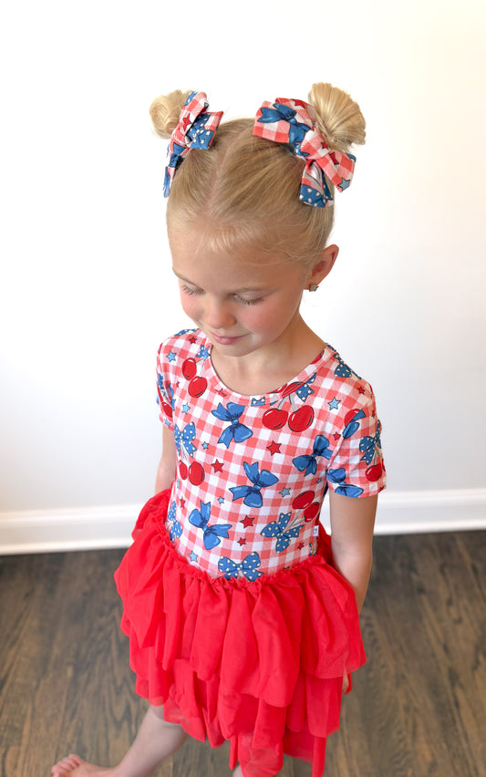 Summer Cherries Bow Hair Clips