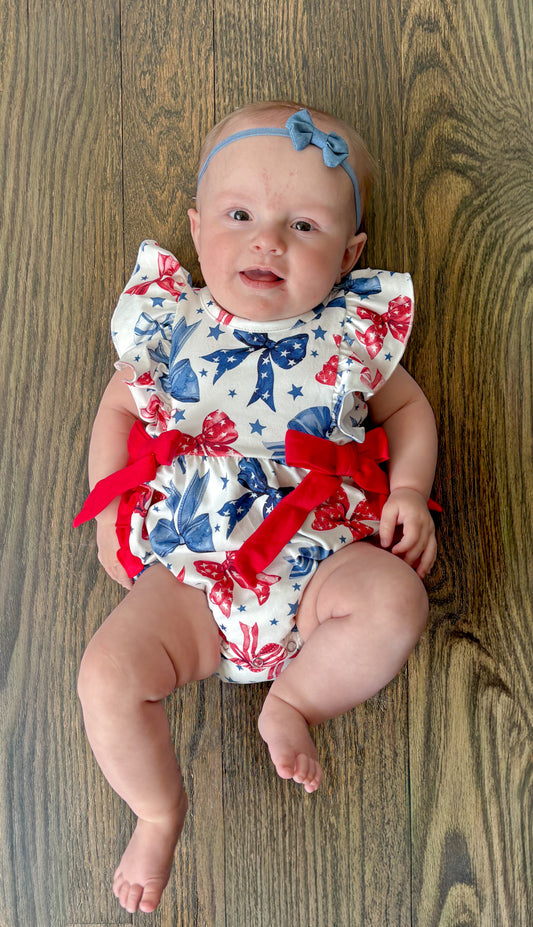 Red, White, & Bow Romper