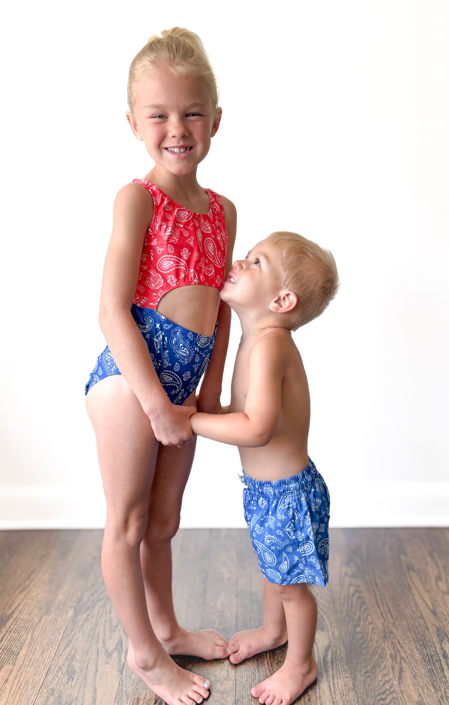 Blue Paisley Trunks