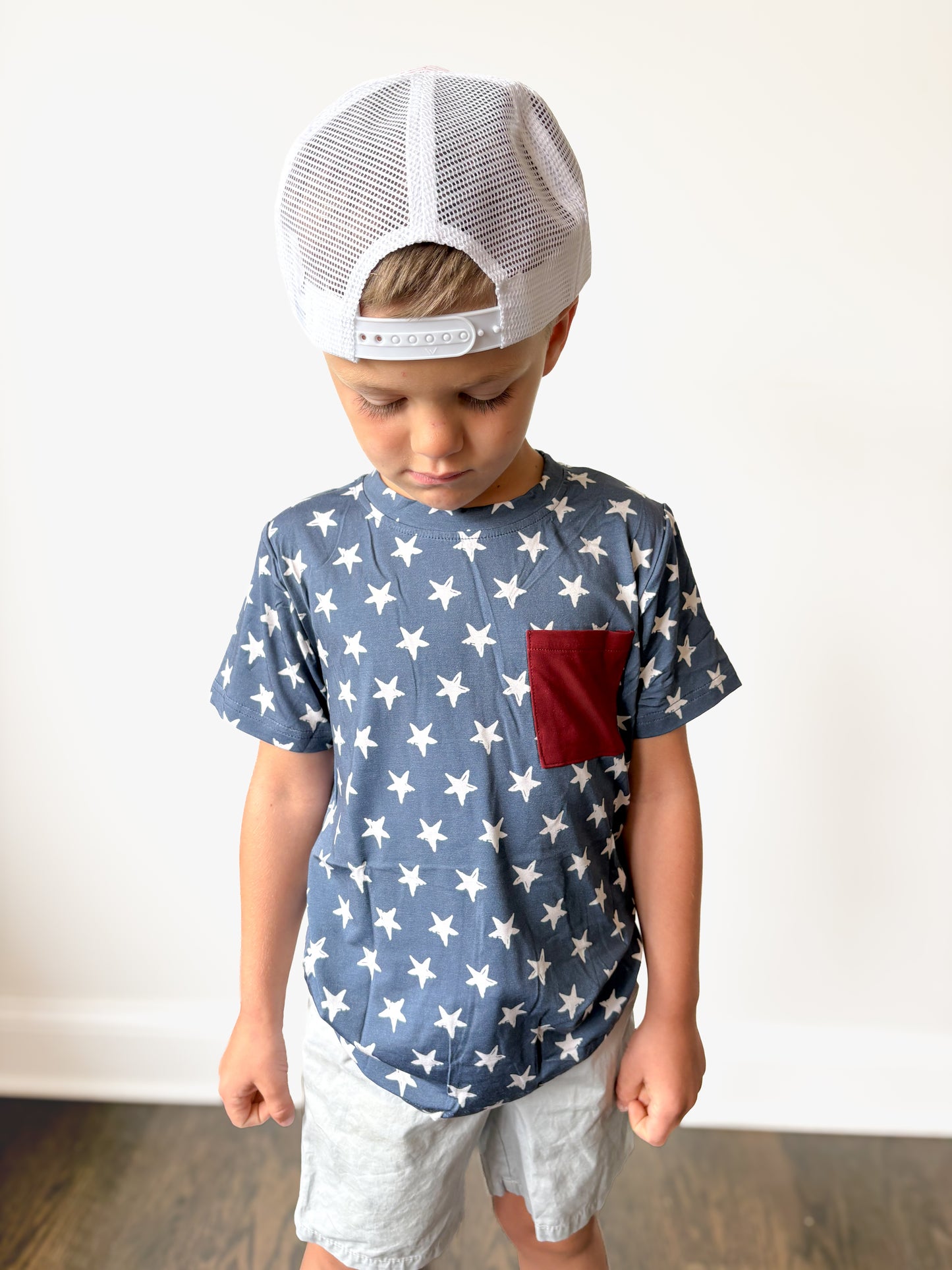 Navy Stars Pocket Tee